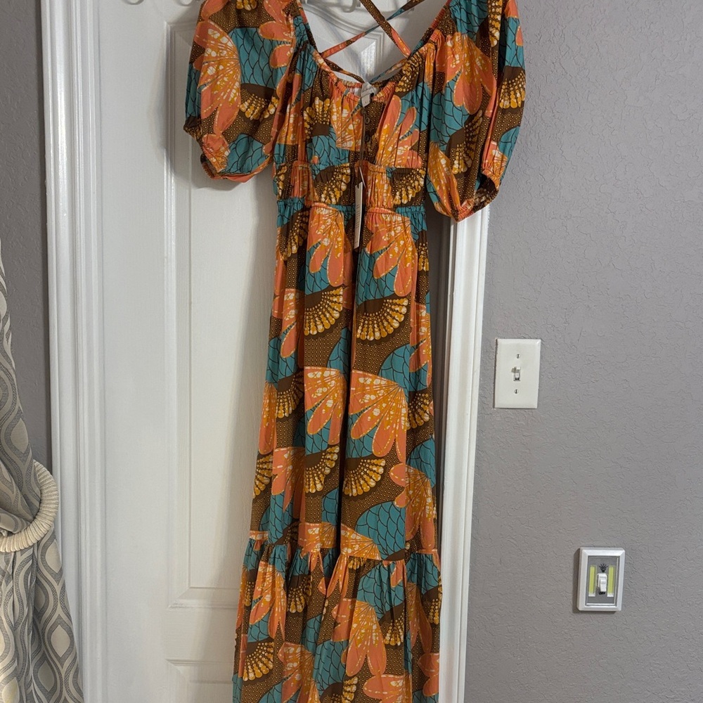 NWT- Bohemian Floral Maxi Dress